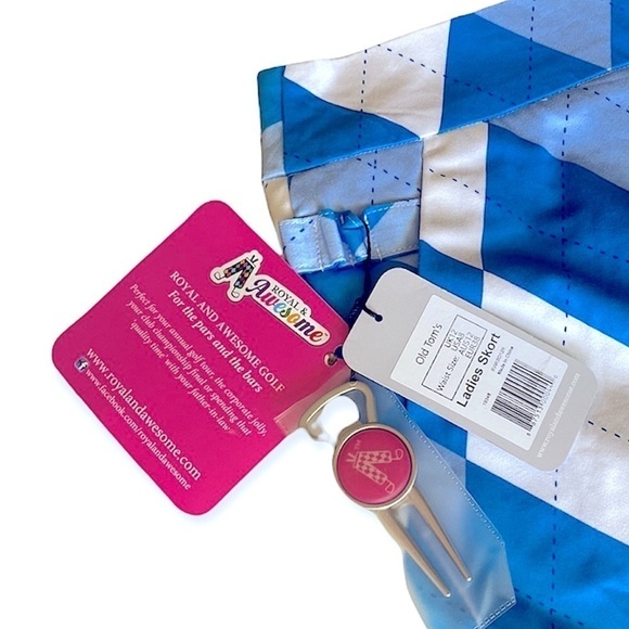ROYAL & AWESOME Golf Plaid Athletic Skort  built-in elastic short Women’s size… - Picture 4 of 11
